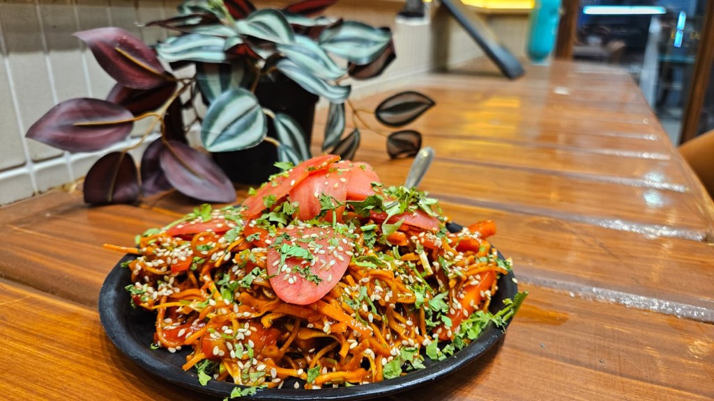 Asian-style noodles and stir-fry at The Street Brews Indore