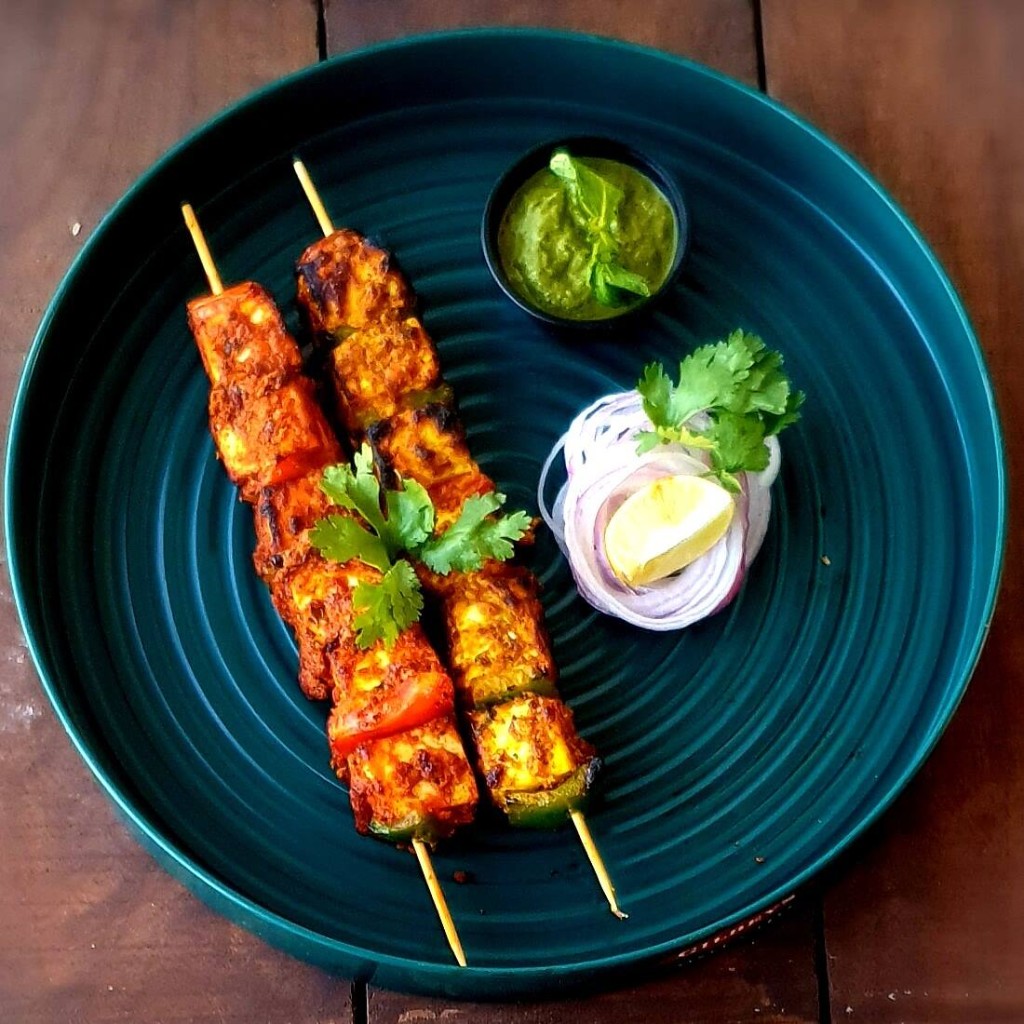 Grilled paneer tikka with chutney at The Street Brews