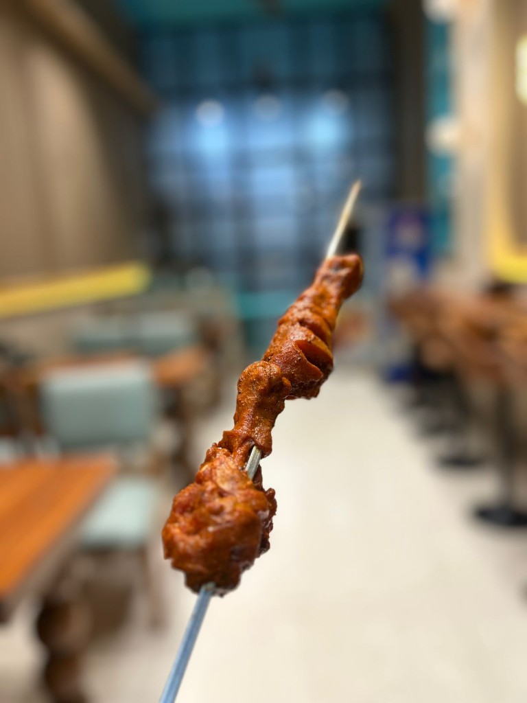Chicken tikka skewer at The Street Brews restaurant