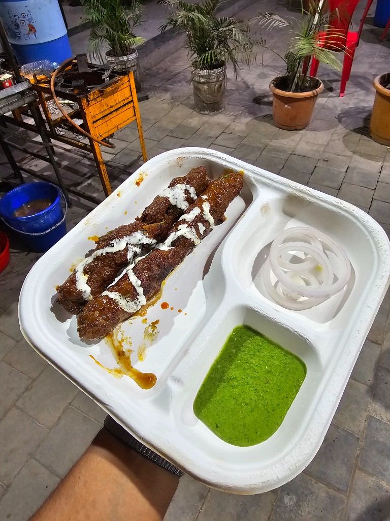 Seekh kebab with chutney at The Street Brews