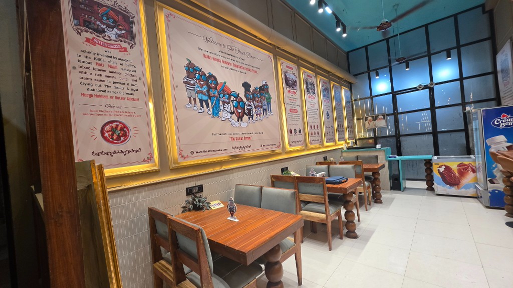 The Street Brews — welcome wall and dining area