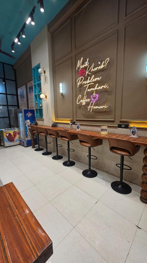 The Street Brews — neon feature wall